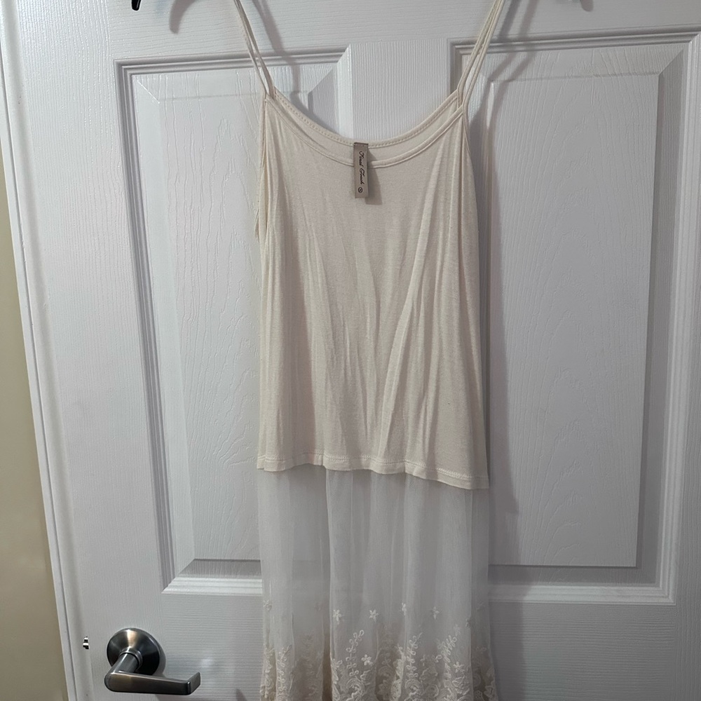 Elegant Cream and White Sheer Cami